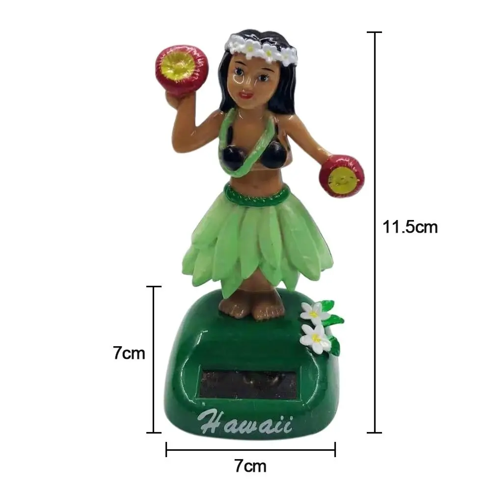 Cute Plastic Hawaiian Girl Toys Model Solar Hula Girl Swinging Swinging Bobble Toy Swinging Dancing Doll Car Decor