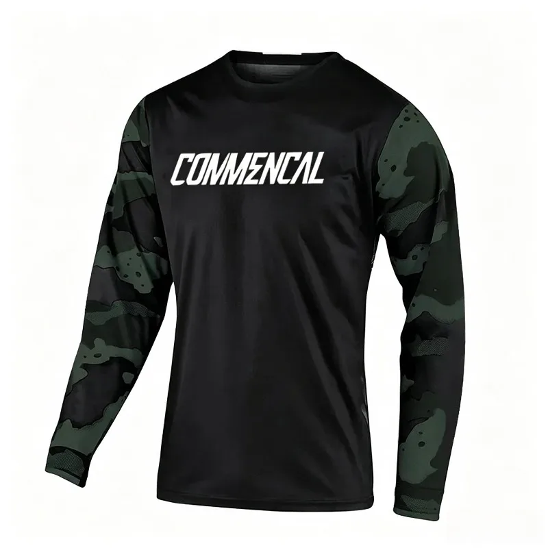 New Offroad Biking Long Sleeve Top 3D Print Black White Camo Sleeve Graphic Quick Dry MTB Cycling Jersey for Men Women Teen Kids - view 3