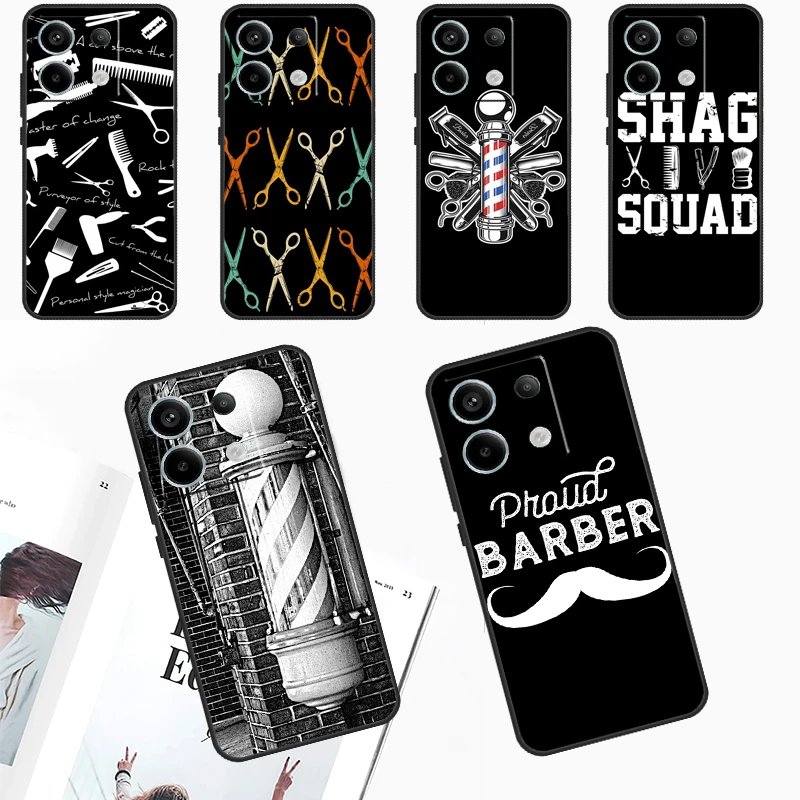 Hairdresser Barber Scissors Phone Case For Redmi Note 13 9 10 11 12 Pro Plus 10S 11S 12S Redmi 12 9C 10C 12C 13C Cover