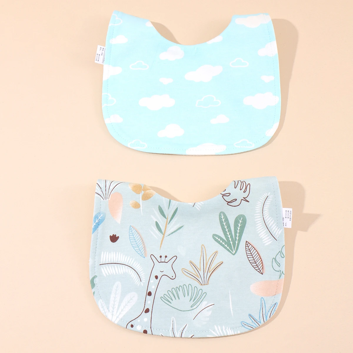 

2pcs Cotton Baby Bibs Solid Color Infant Bib Newborn Burp Cloths Bandana Scarf for Kids Newborn Boy Girls Feeding Saliva Towel