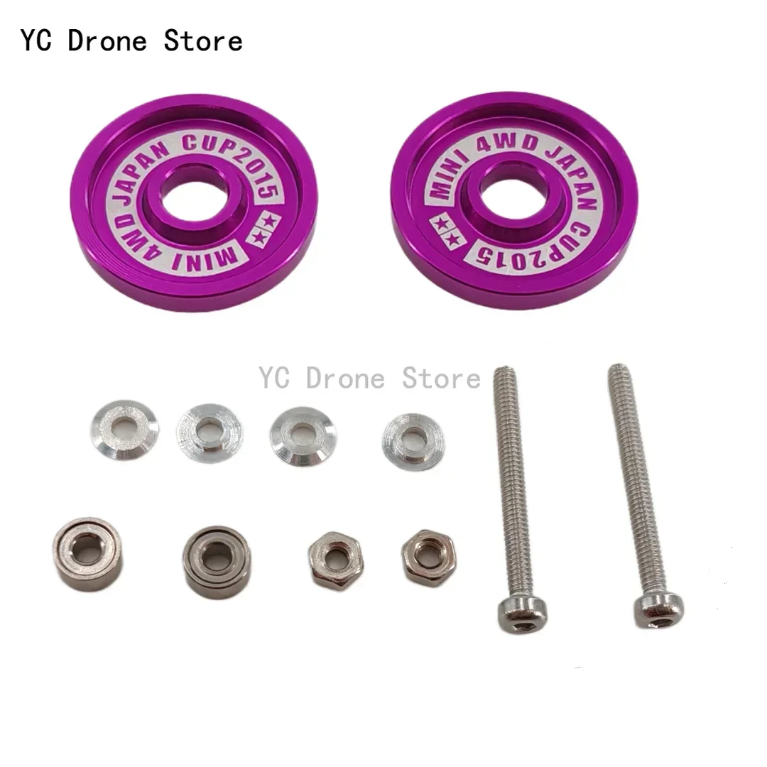 JCUP 19mm Aluminum Alloy Guide Wheel Lightweight Hollow Five-Star Roller Bearing for Tamiya Mini 4WD Modification Parts