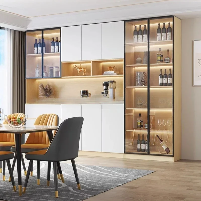 

Corner High Wine Cabinets Wall Luxury Home Liquor Wine Cabinets Living Room Storage European Furniture