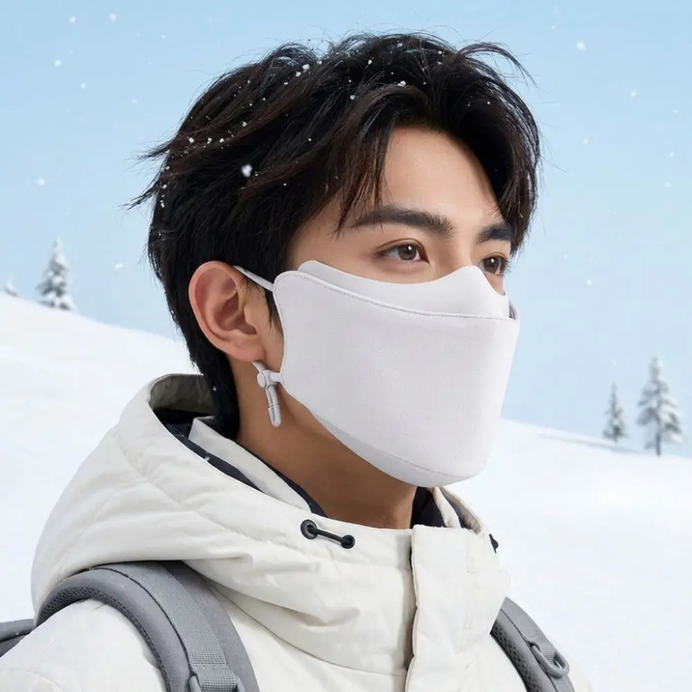 Half Face Partition Warm Face Mask Heat Retain Adjustable Ear Loop Anti Haze Face Cover Thickened Moisture-wicking