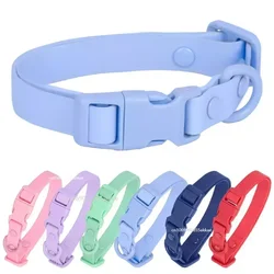 Macaron Color Cute Pet Cat Collar, Elastic Webbing Cat Collar Adjustable PVC Color Small Collar with Bells for Puppies and Cats