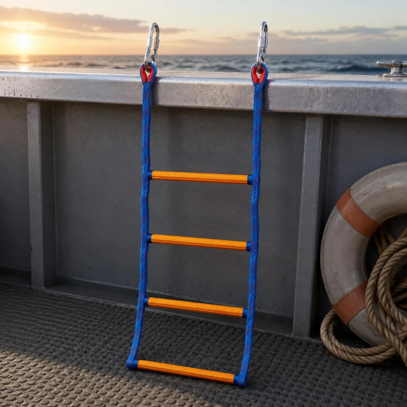 Boat Rope Ladder Compact Boarding Rope Ladder Marine Gear Foldable Corrosion-Resistant for Watercraft