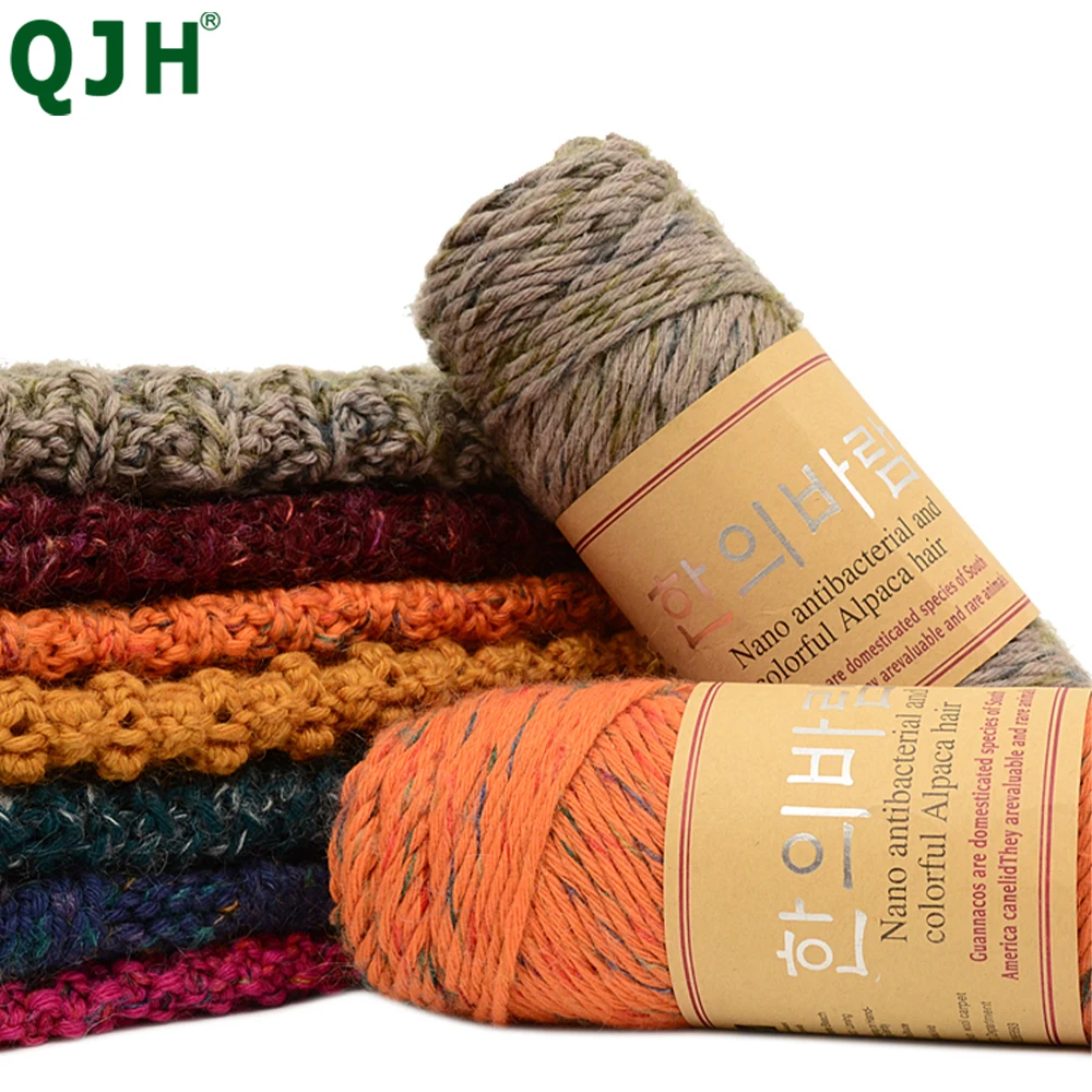 QJH 5pcs/500g Fashion SolidColor Hand-woven Alpaca Woven Skin Comfortable Breathable Warm to Give Him her Most Comfortable love