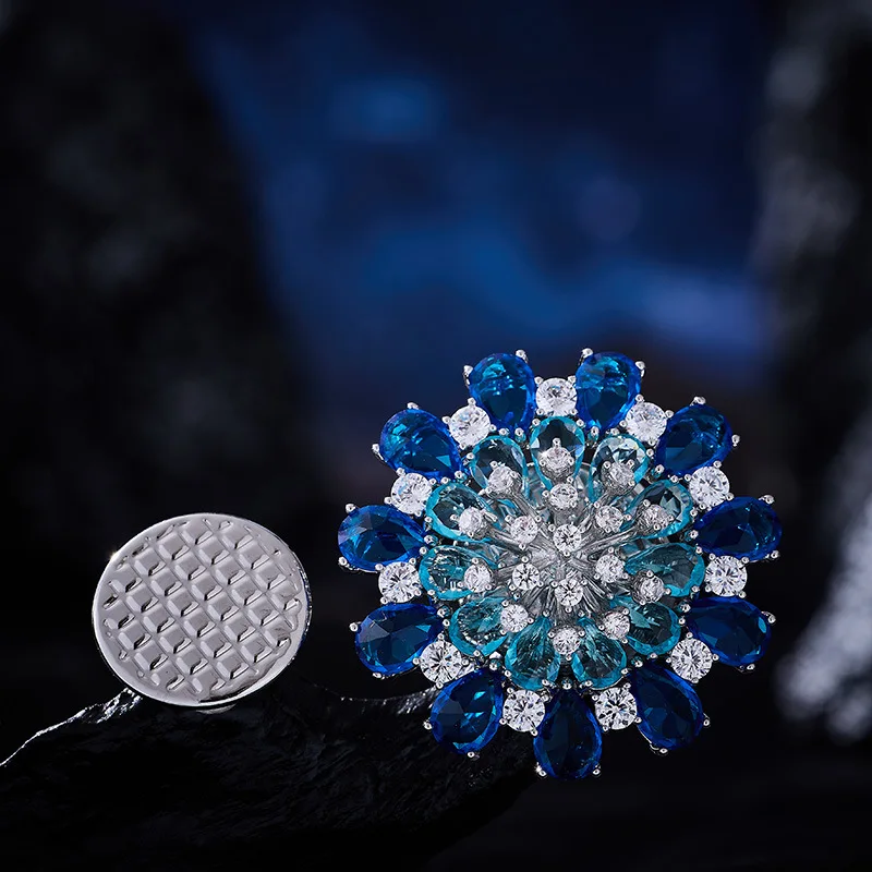 Высококачественная брошь с блестящим цирконом и подсолнухом, модный и элегантный вечерний аксессуар для женщин