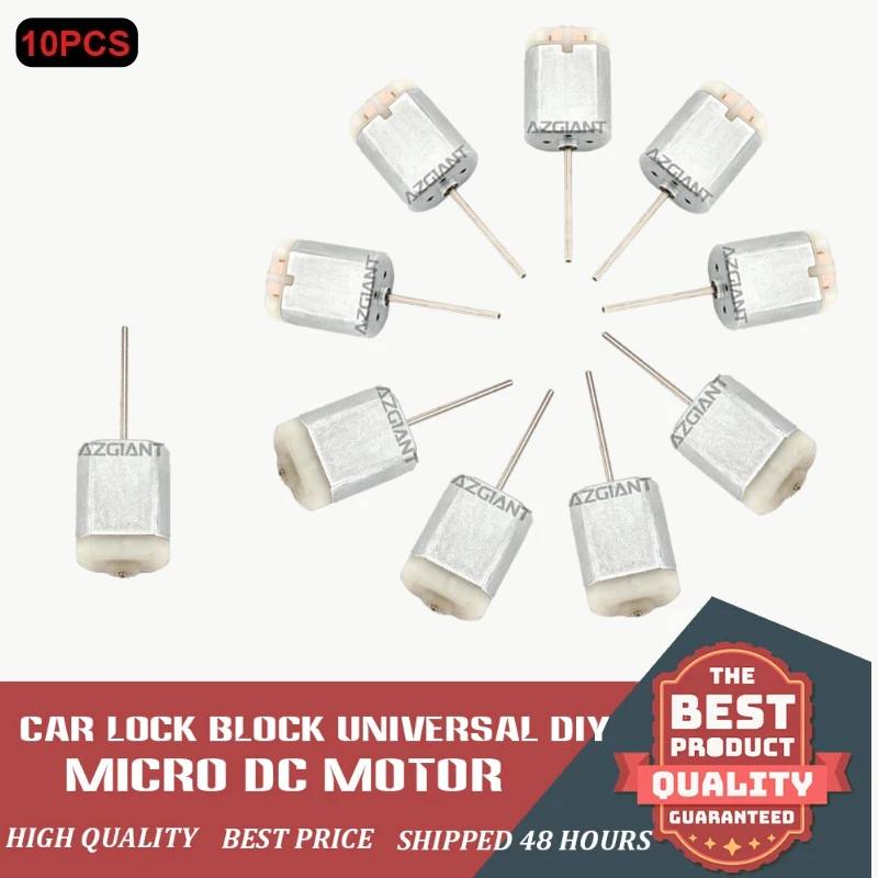 AZGIANT 10PCS Micro Motor DC 12V 67mm Axis Long Round Shaft Copper Carbon Brush Low Noise Stable Operation DIY Toy Special Offer