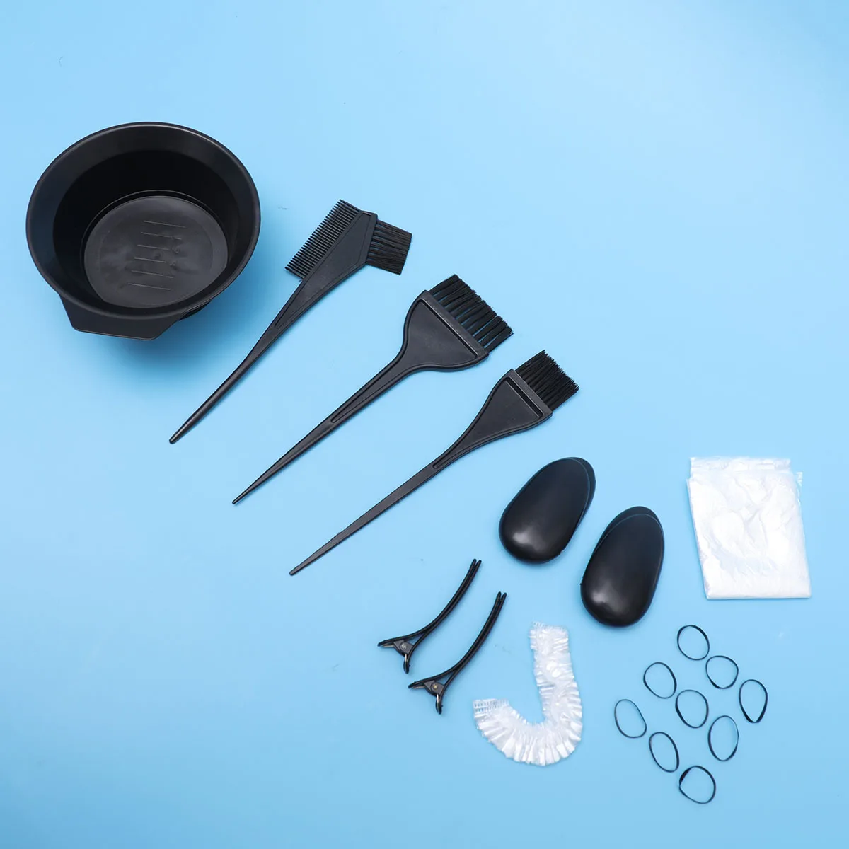 

1 set Tool Set Accessories Hair Clips Hair Dyeing Tool Dyeing Supply For Salon Home Use (Black)