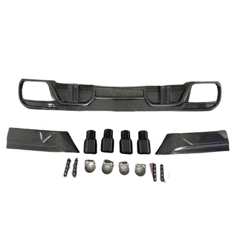 

X6M F96 carbon fiber body kit car accessories X6M F96 upgrade LD style carbon fiber diffuser rear lip Exhaust pipe