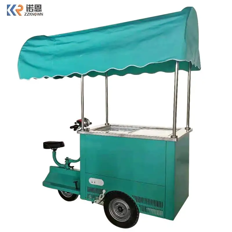 

Fully Equipped Mobile Electric Bicycle Restaurant 48V DC Ice Cream Display Cabinet Customize Logo Tart Ice Cream Cart