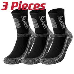 3 Pairs Set Winter Professional Men Sports Sock Outdoor Keep Warm Cycling Running Hiking Skiing Thermal Spring Men Crew Socks