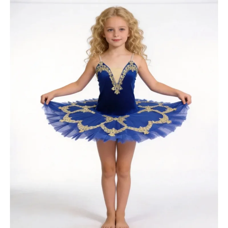 

Детское балетное платье «Лебедь» со светящимися стразами и вышивкой, для выступлений на сцене, костюм для танцевальных шоу для девочек