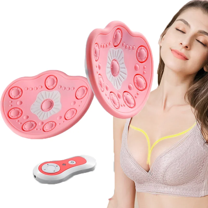 Wireless Remote Control Breast Massager Vibrating Hot Compress Breast Enlargement Lifting Massage Anti-sagging Chest Stimulator