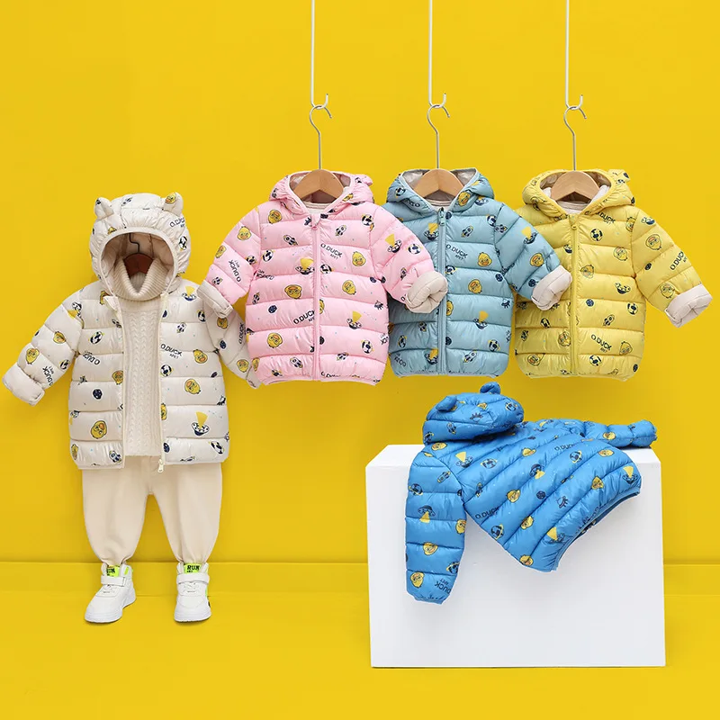 

Better versatile Winter jacket boys and girls sweet cartoon print hooded warm coat 0-7 year old Bebe fashion children's clothing