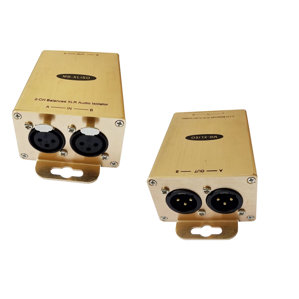 Professional Audio Ground Isolator Balanced XLR Audio Isolation Transformer Analog AES/EBU Signal Eliminate Noise  Hum Killer