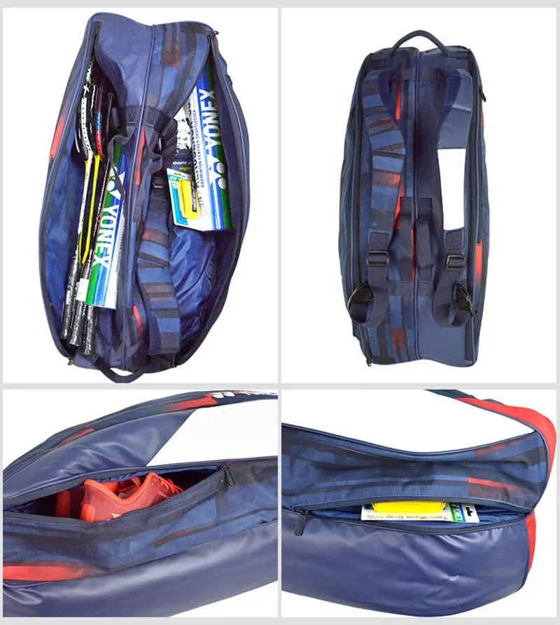 Yonex Badminton Bag 2024 Limited Edition Contest Square Tennis Bag Large Capacity Hold 6 Racket Professional Match Training