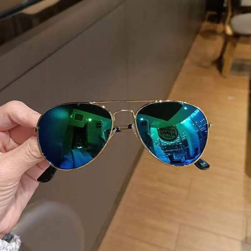 Klassische Piloten-Sonnenbrille für Kinder UV400 Metall Vintage Fahr-Sonnenbrille Outdoor Niedliche Mädchen Jungen Mode Sommer UV Kinder-Eyewear – Detail 8