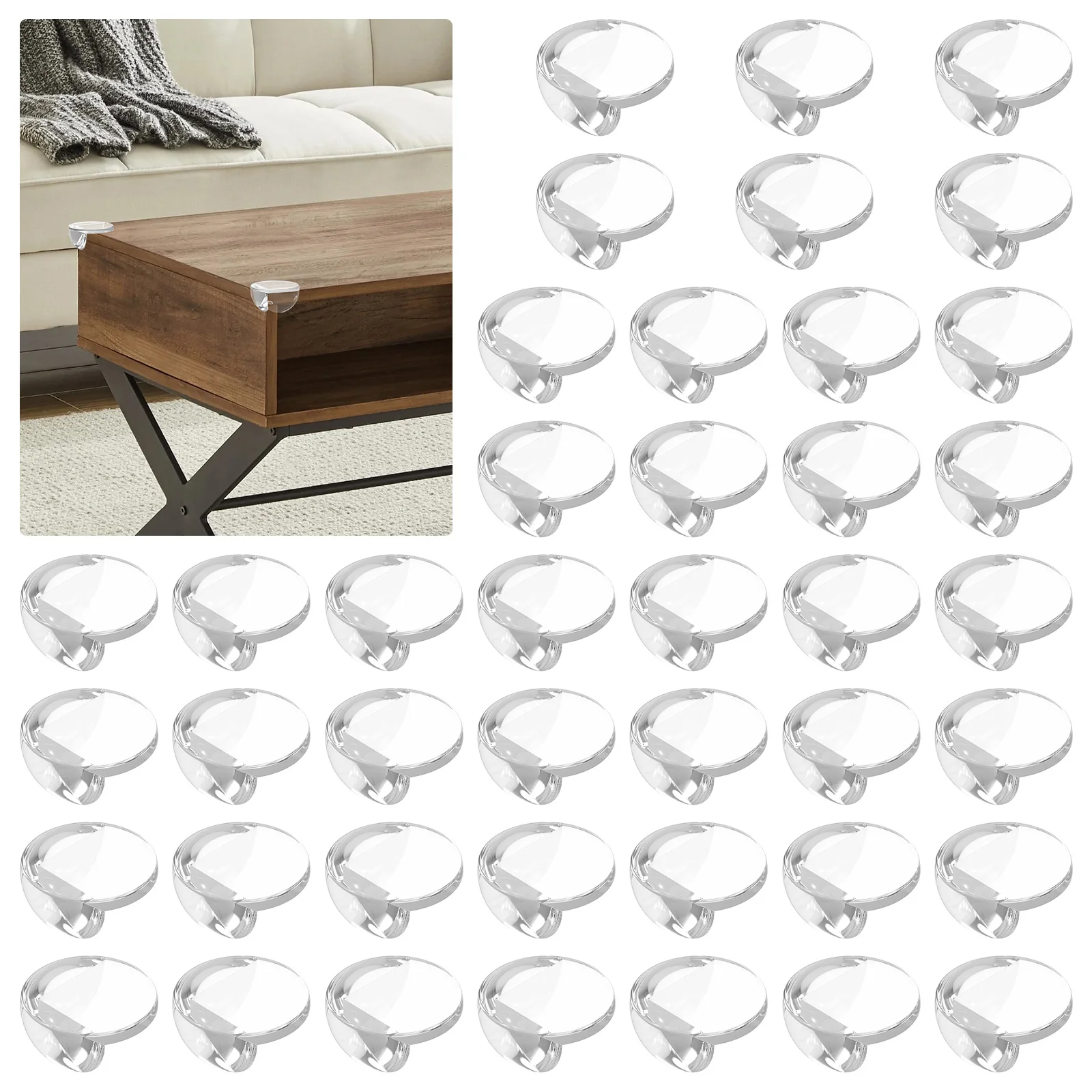 48-個のベビー安全-pvc-テーブルコーナープロテクター家具エッジ保護カバー透明子供衝突防止エッジガード