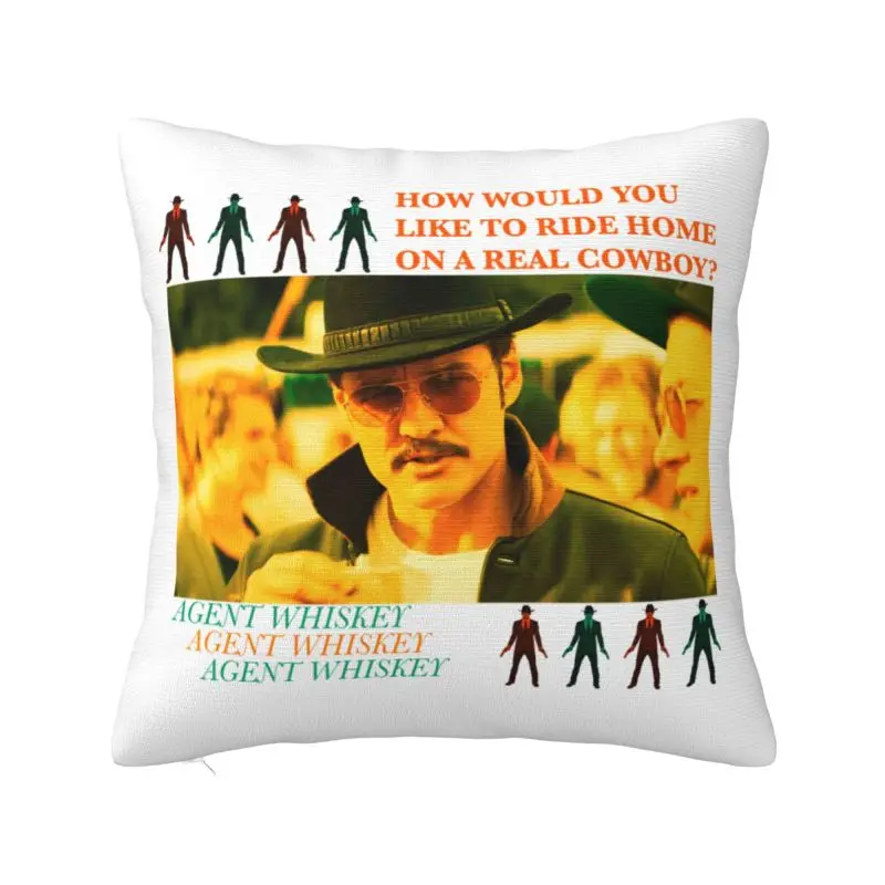Pedro Pascal Cowboy Throw Pillow Case 40*40cm Decor Home Cushion Cover Velvet Polyester Pillowcase Double-sided Printing