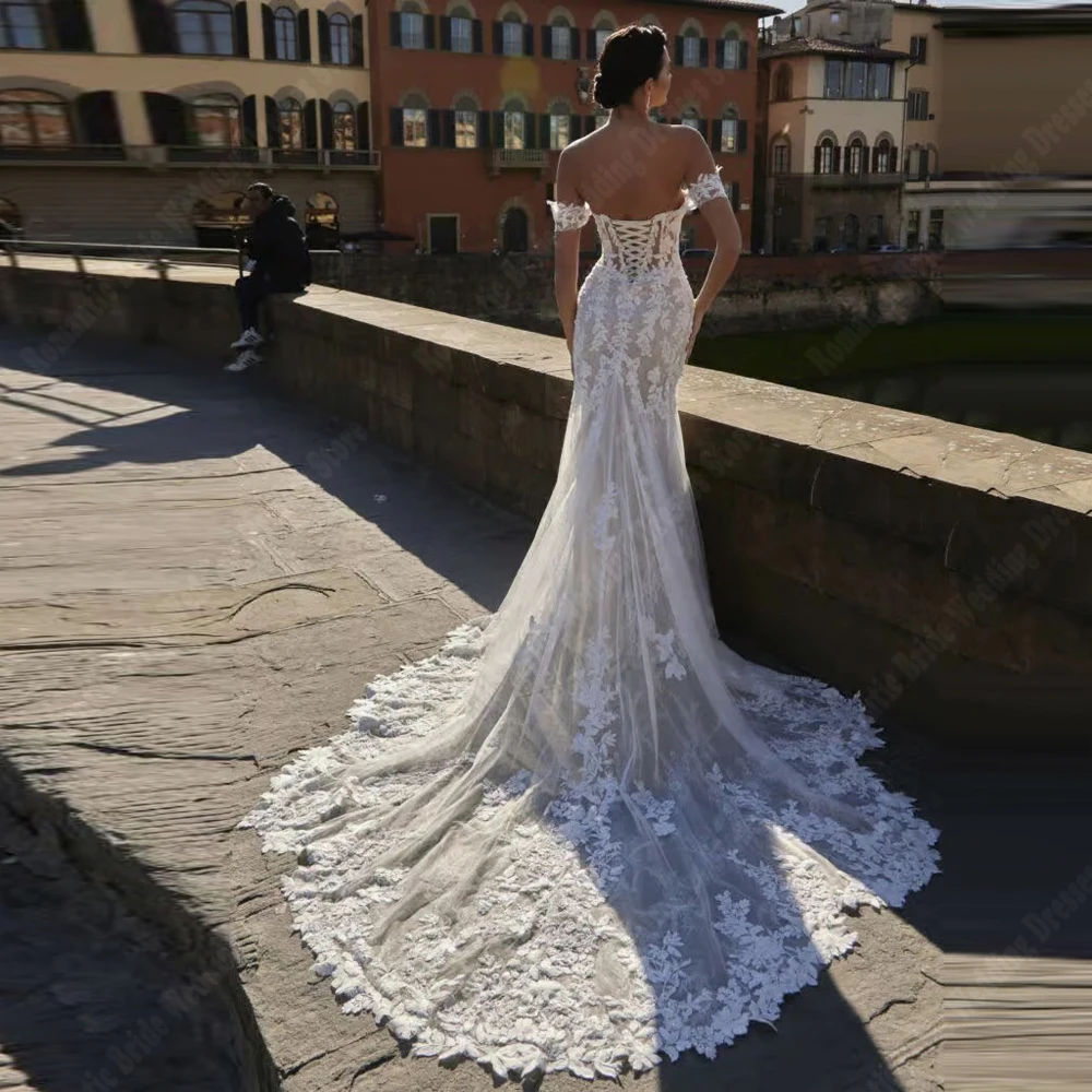 فساتين زفاف جذابة على شكل قلب للنساء مخصصة مثيرة من الدانتيل مطبوع عليها زهور فساتين زفاف للخطوبة والولائم فيستدوس دي نوفيا
