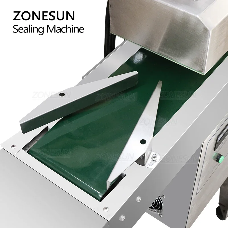 ZONESUN Automatic Electromagnetic Continuous Induction Aluminum Foil Sealing Machine Glass Bottle Vial Cap Sealing Machine