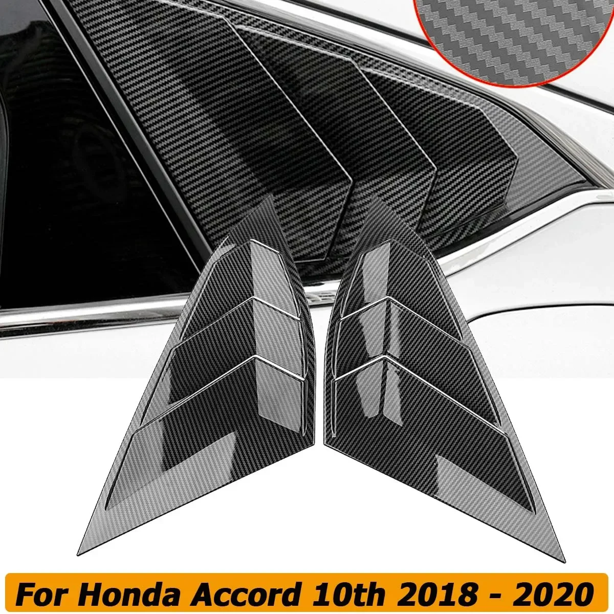 

Rear Quarter Side Window Louvers Scoop Windshield Cover Trim For Honda Accord 10th Gen 2018 2019 2020 Car Accessories 2PCS/SET