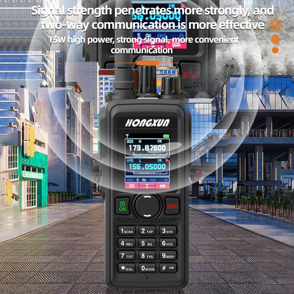 HX GT-16 10 واط جهاز اتصال لاسلكي UHF/VHF 4-Band مفتاح واحد إعداد التردد LCD اللون عرض نوع C & حوض شحن لوحة المفاتيح الرقمية