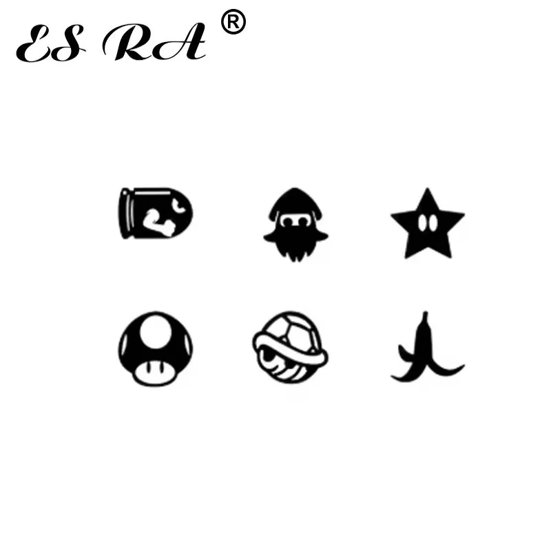 6Pcs Funny Cartoon Blank Button Waterproof PVC Sticker Decal Pegatina for Car Truck Interior Dashboard Vinly Sticker