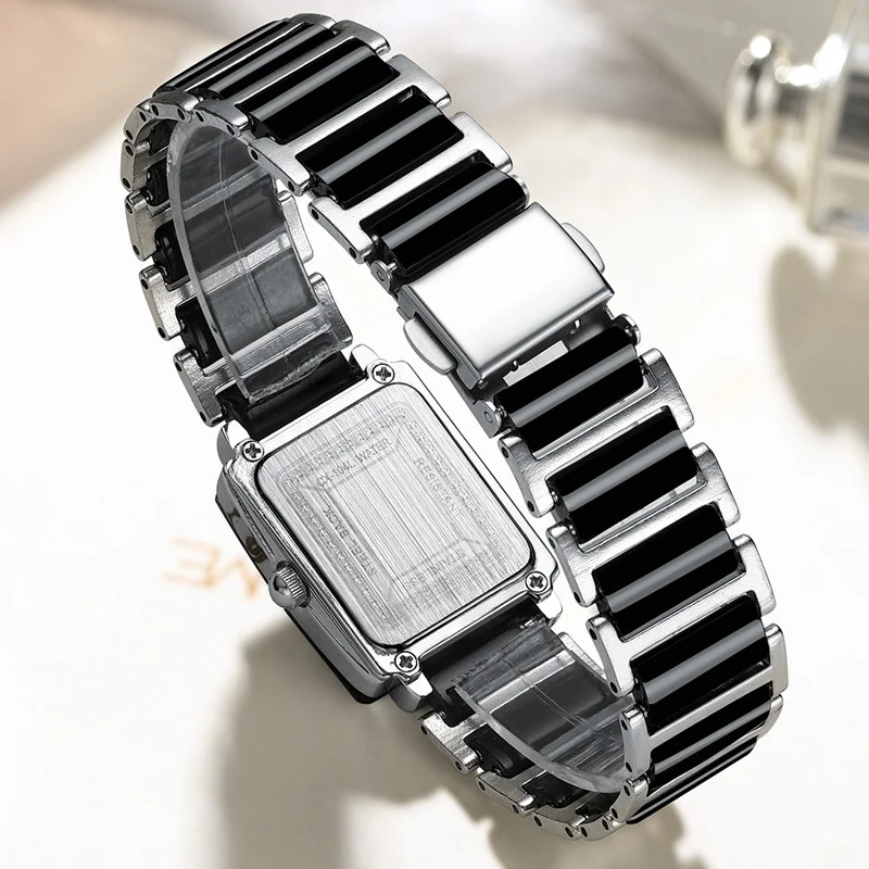 CHENXI 104A Elegant Couple Watches Silver Ceramic Strap Waterproof Men Simple Quartz Watch Lady Fashion Lover Wristwatch relogio