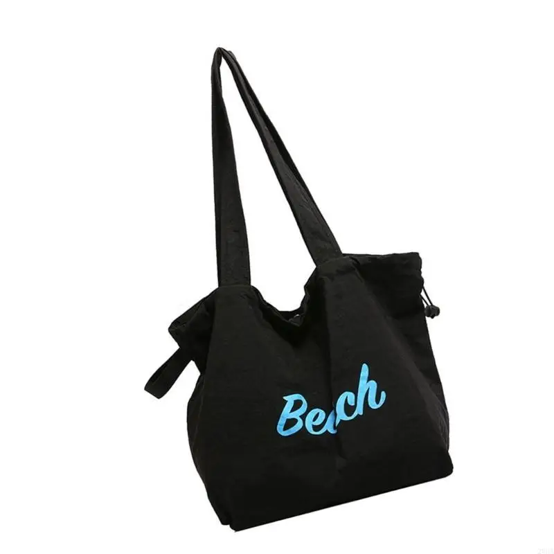 

Casual Beach Letter Print Shoulder Bag Candy Color Canvas Large Capacity Handbag 20CA