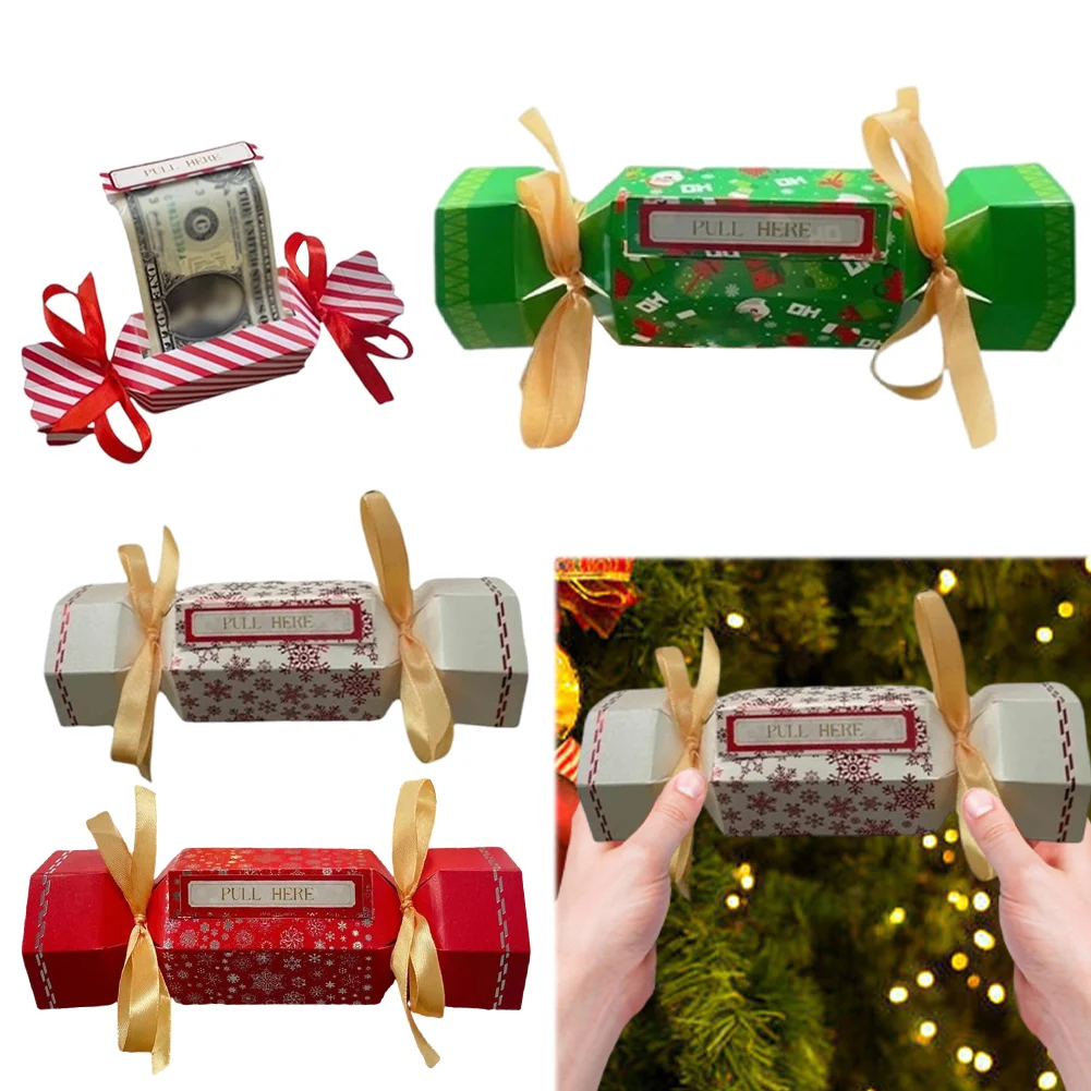 Christmas Surprise Money Pull Pouch DIY Cash Gift Pull Pouch Money Gift Holder Money Pull Box for Cash Gift Pull