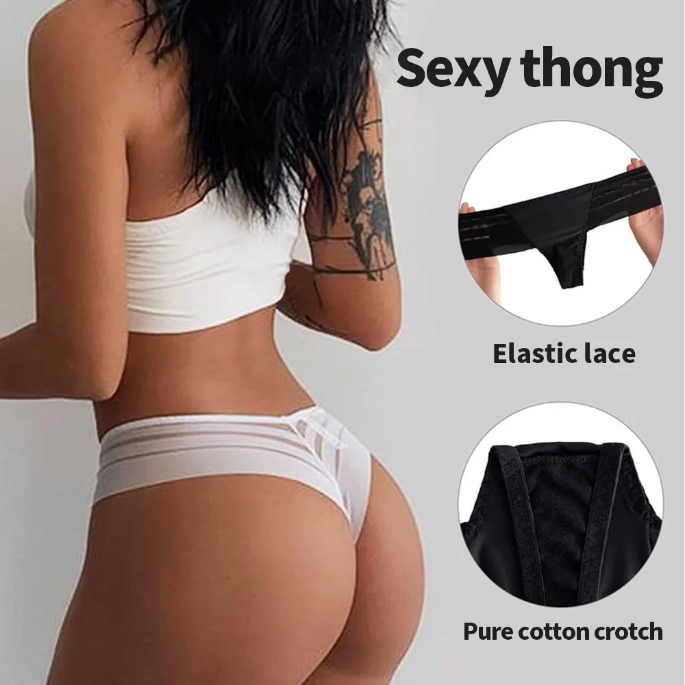 T-string femme sexy soie glacée cool et respirant taille basse sous-vêtements femme culotte sexy dentelle romantique date sous-vêtements