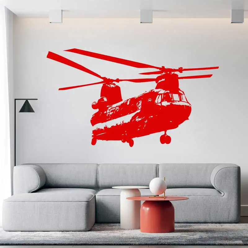 Chinook Helicopter Wall Stickers War Weapons Air Vehicles Military Summer Camp Military Weapons Lovers Home Decor Vinyl Decals 1