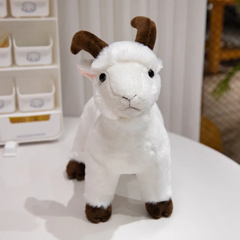 30/40CM Simulation Goat Plush Toys Real Life White & Black Goat Dolls Stuffed Soft Animal Toy Creative Gifts for Friend