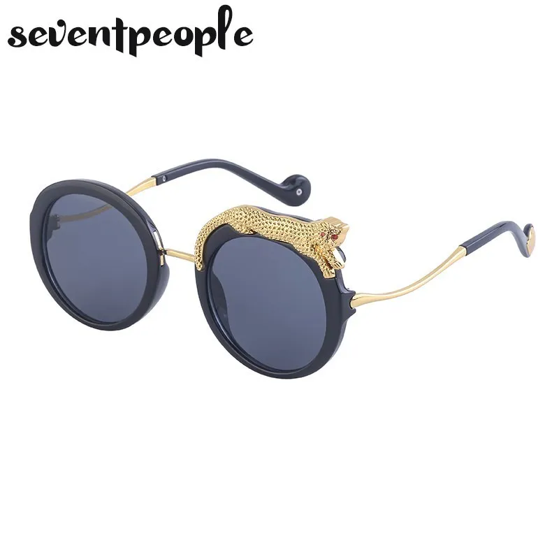 Sevent People Round Sunglasses Women Leopard 8