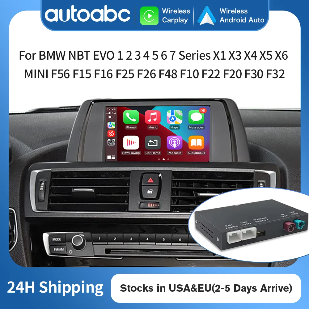 CarPlay sans fil Android Auto pour BMW NBT/EVO 1 2 3 4 5 7 Series MINI F56 F15 F16 F25 F26 F48 F10 F22 F20 F30 F32 Module Airplay