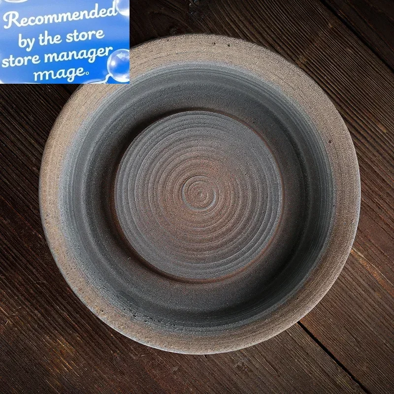 

Earthenware Pot Bearing Large Hand Vintage Jug of Dry-Bulb, Saucer Ceramic Water Storage Kettle Bearing Tea Ceremony