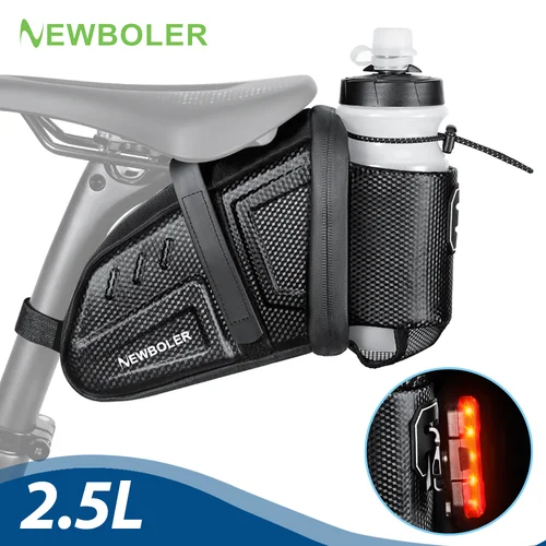 Imagen 1 del producto NEWBOLER-Bolsa impermeable para SILLÍN de bicicleta, bolsa para asiento de bicicleta de montaña y carretera con estante para hervidor, bolsa portaherramientas para bicicleta, accesorios para bicicleta