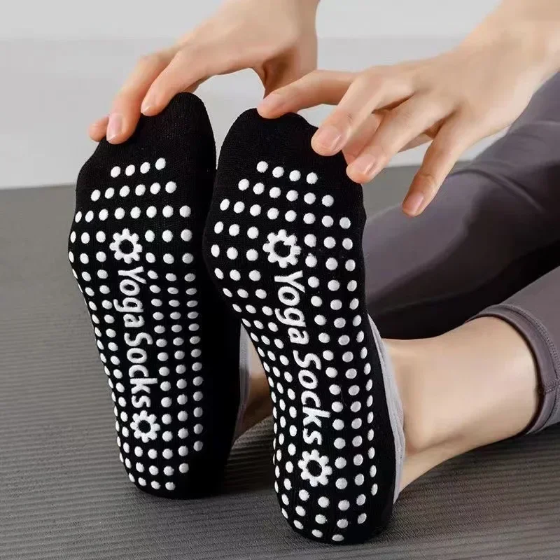 1 paio di calzini da yoga professionali da donna calzini antiscivolo in silicone per balletto pilates calzini sportivi da ballo con fasciatura