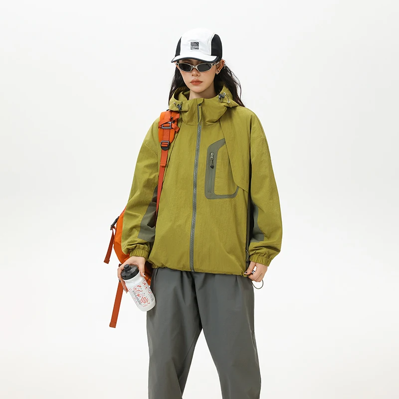 الرجال معطف خندق معطف العصرية للجنسين مقنعين سترة واقية اللون كتلة الشباب ملابس العمل الحضرية نمط الخريف نمط وظيفي الترفيه