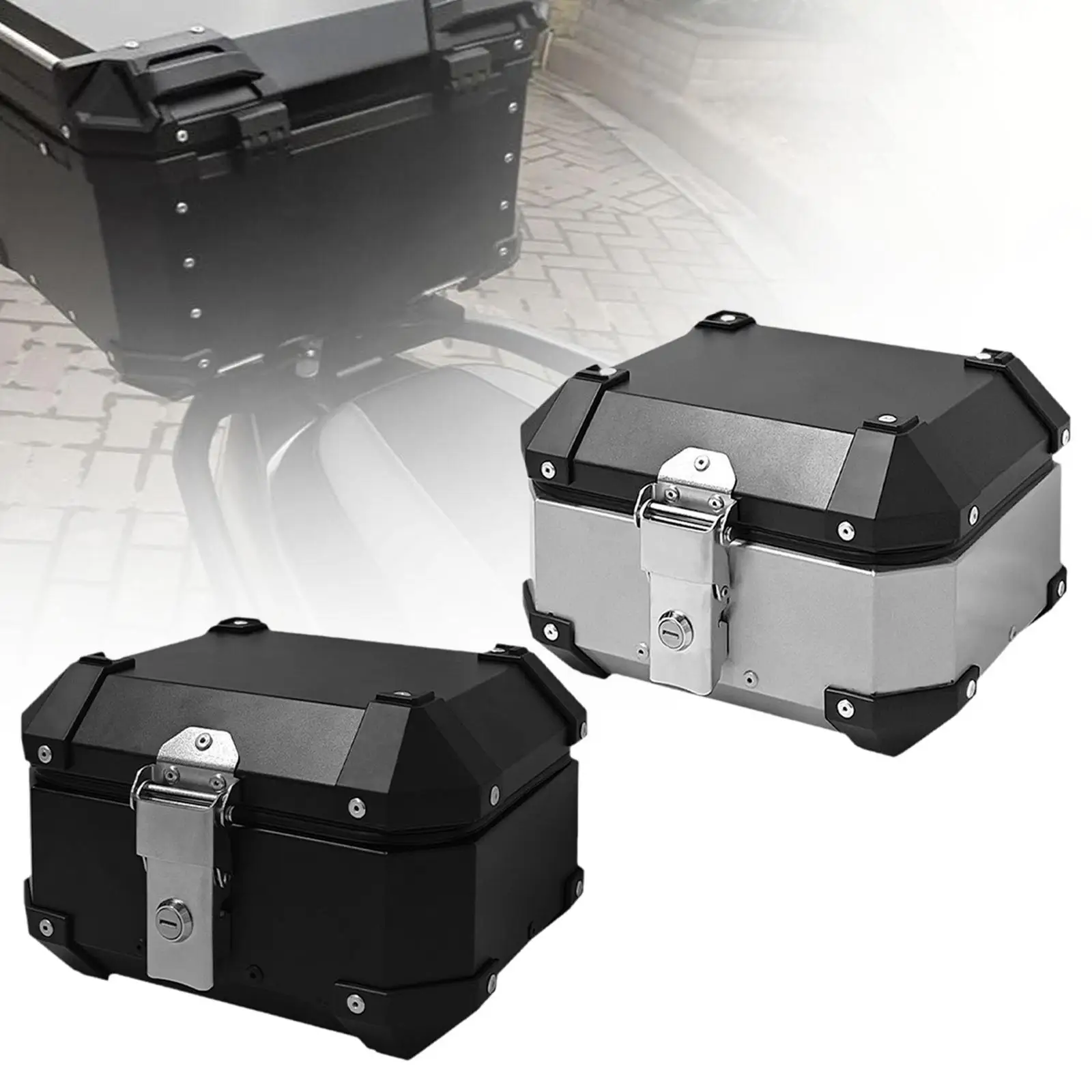

8L Motorcycle Top Case Large Capacity Anti-Losing Multifunction Motorbike Tail Box Trunk with Stable Security Lock