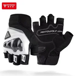 MOTOWOLF Summer Half Finger Gloves For Motorcycle Bicycle Riding Luvas with Carbon Fiber Protection Motorbike Gloves Men Women