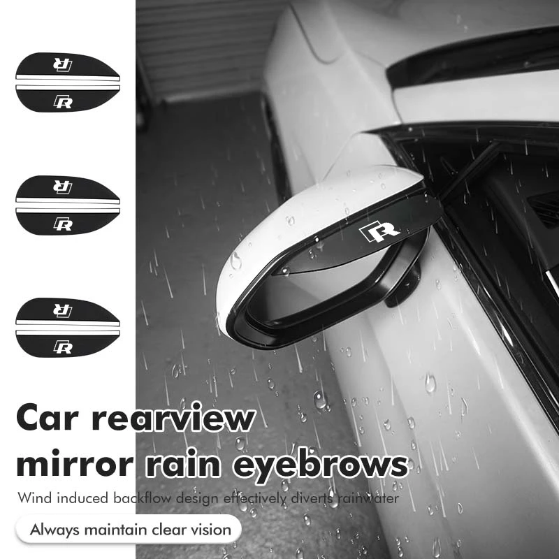 

Car Sticker Hub Caps Car Rearview Mirror Rain Eyebrow Snow Rain Cover Accessories For Volkswagen VW Golf Polo 4 5 6 Passat B5 B6