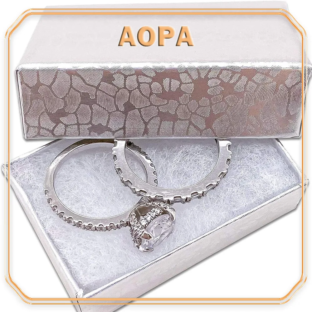 #10 Silver 100pcs Eco-Friendly Cotton Filled Boxes for Earrings and Rings Gift Boxes  1.86x1.23x3/5‘