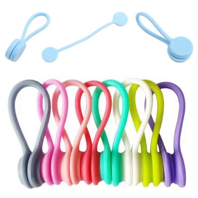 Wiederverwendbarer Kabel-Organizer aus Silikon, Aufbewahrungstasche, Kabelbinder, Kabelclip, Kabelhalter, Kabelwickler, Kabelsortierer, Kabelwickelrolle