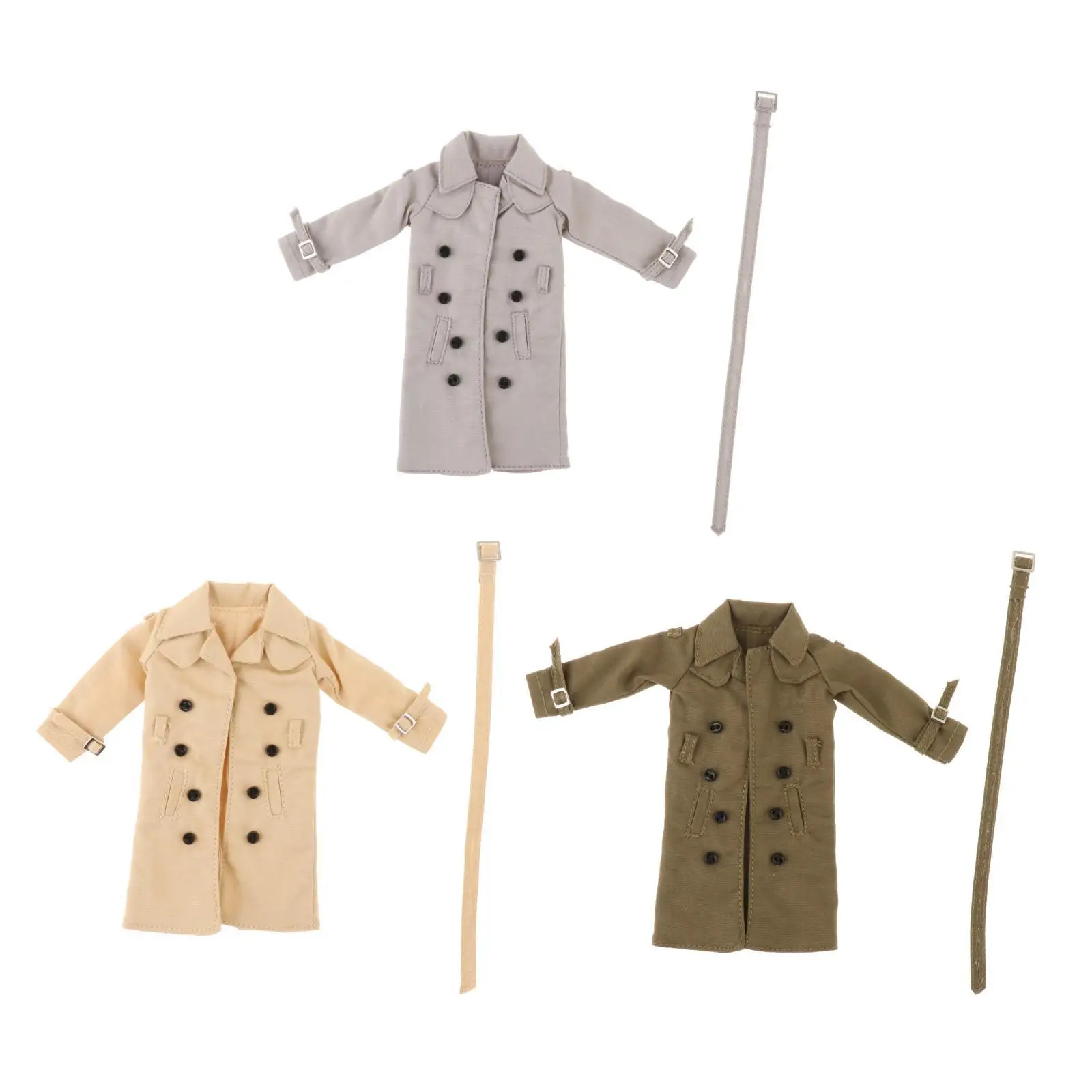 1/12 Scale Wired Trench Coat Model Cosplay Stylish Costume Action Figures Windbreaker Jacket for 6inch Male Figures Accessory