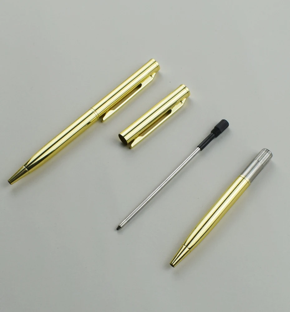 Goldener Metall-Kugelschreiber, 0,7 mm, schwarze Tinte, Nachfüllung, rotierender Stil, Signatur-Kugelschreiber, Büro, Schreibwaren, Schulbedarf – Detail 3
