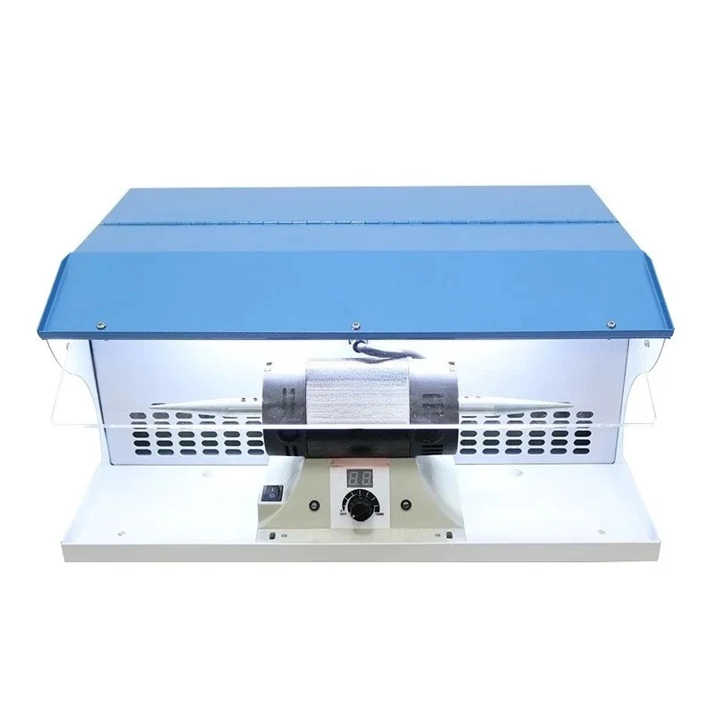 Dustproof Dual Head Jewelry Buffing Machine Digital Speed Display LED Lamp For Precious Metal Polishing