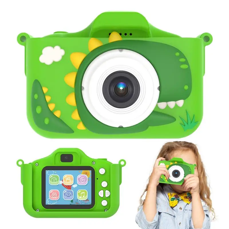 Dinosaurussen Kinderen Selfie Camera Hd Selfie Digitale Videocamera Voor Peuter 4800W Kerst Verjaardagscadeaus Voor Meisjes Jongens Leeftijd 3-12